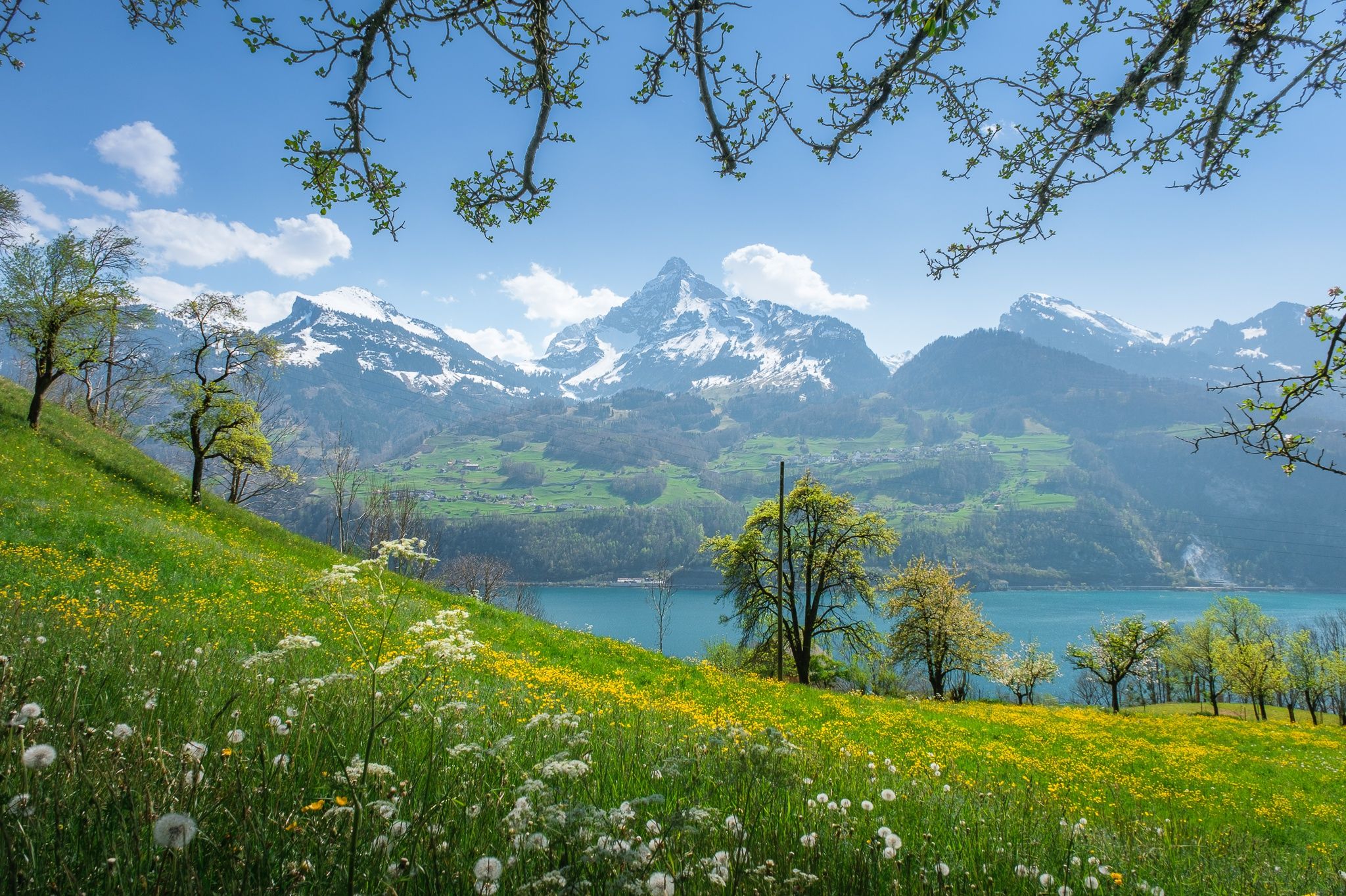 2048x1365 Wallpaper landscape, mountains, nature