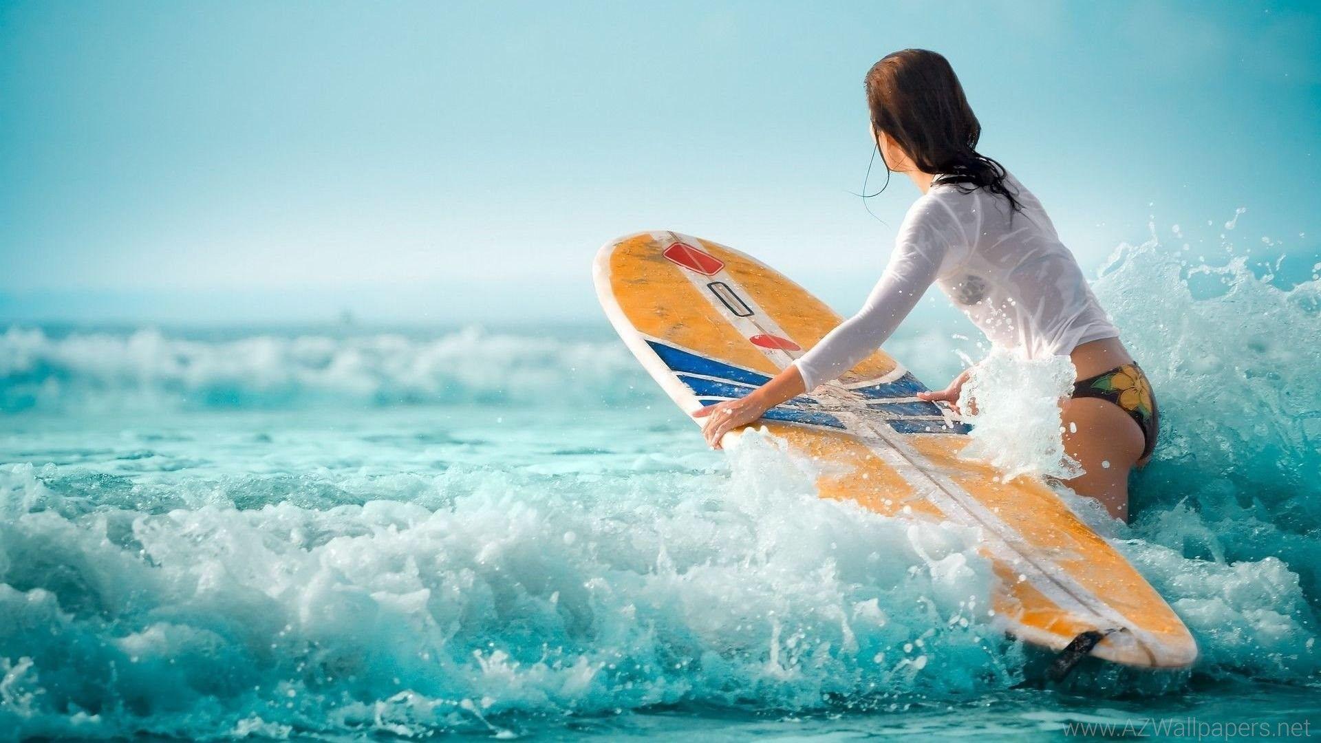 1920x1080 Surfer Girl Wallpaper