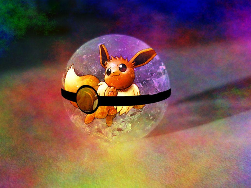 1032x774 Eevee Pokeball Wallpaper