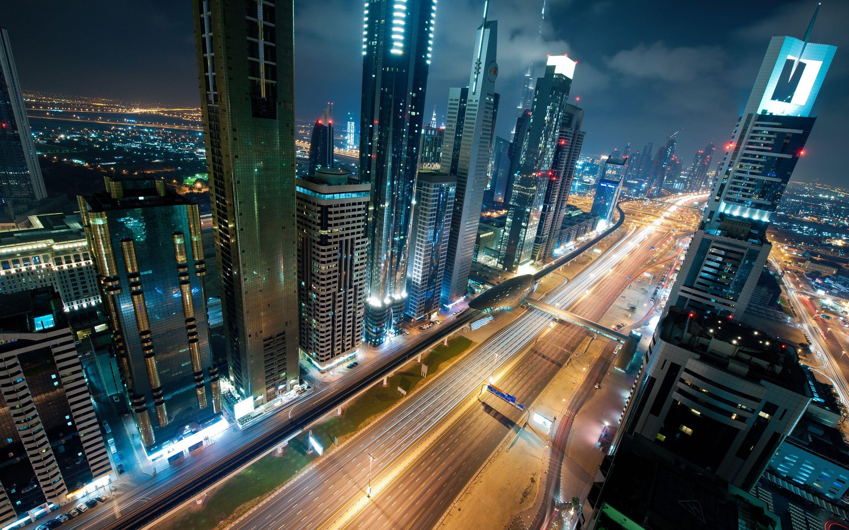 2880x1800 Chuyển động đêm ở Dubai hình nền và hình ảnh - hình nền, hình ảnh