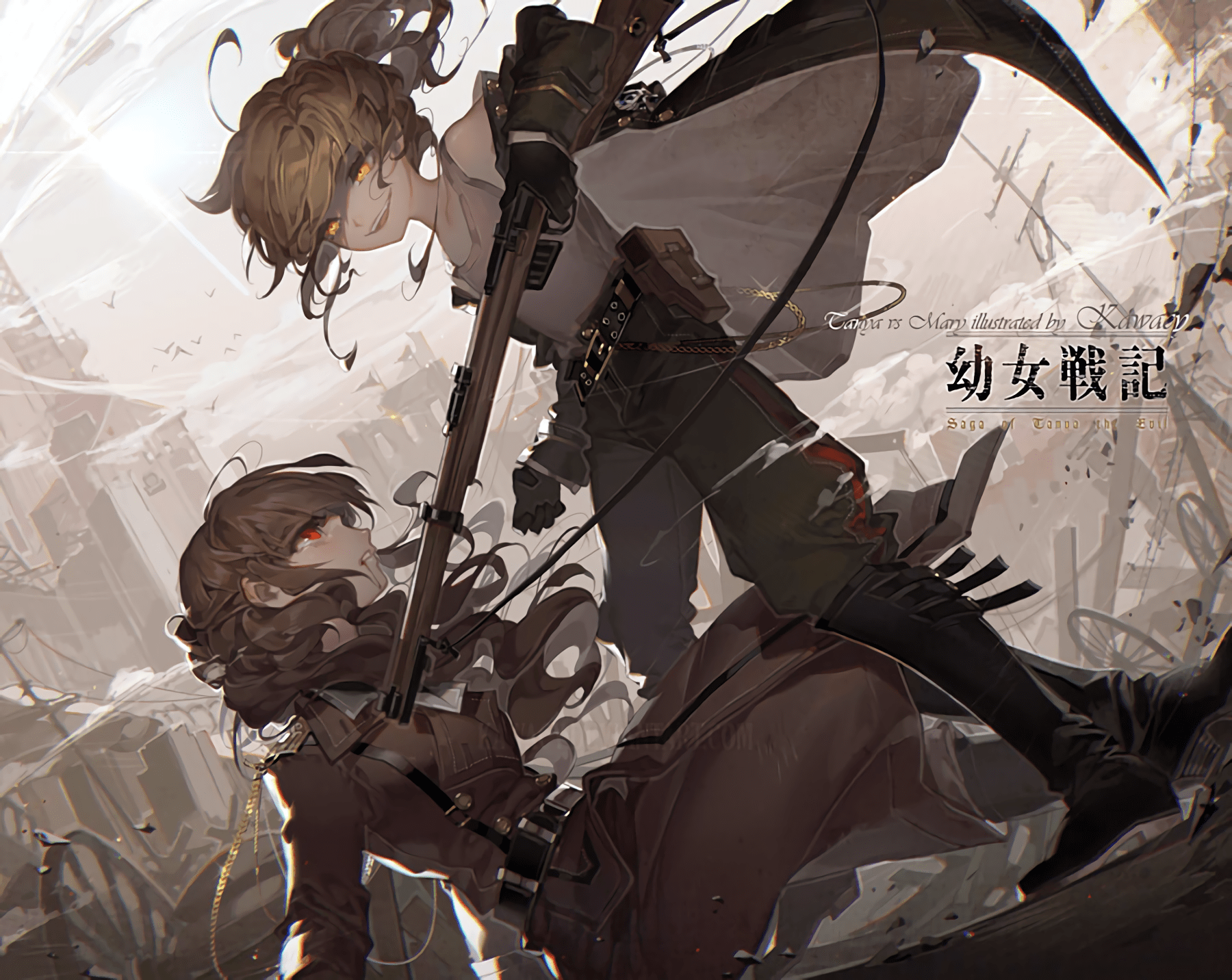 1800x1432 Anime Youjo Senki Tanya Degurechaff Mary Sioux Wallpaper. Anime