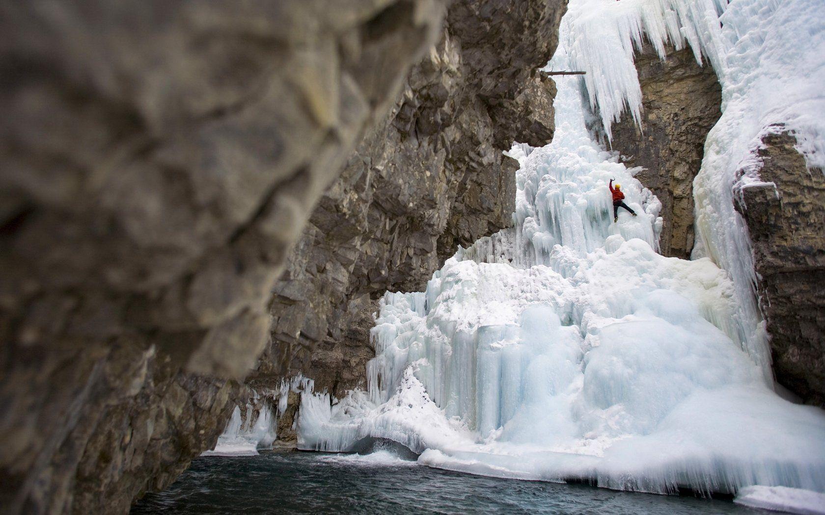 1680x1050 Ice Climbing HD Wallpaper and Background Image