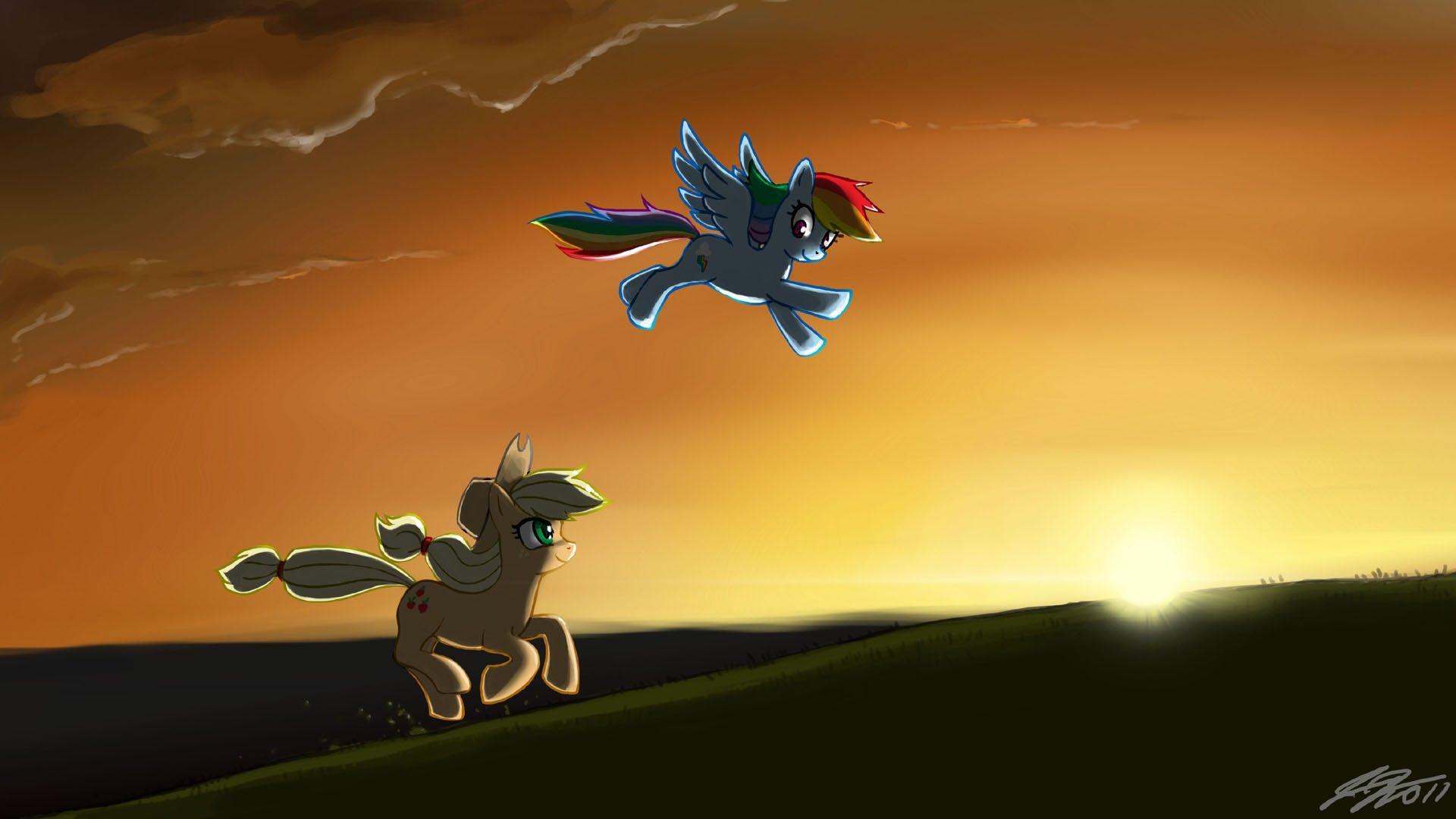 1920x1080 Applejack And Rainbow Dash HD wallpaper