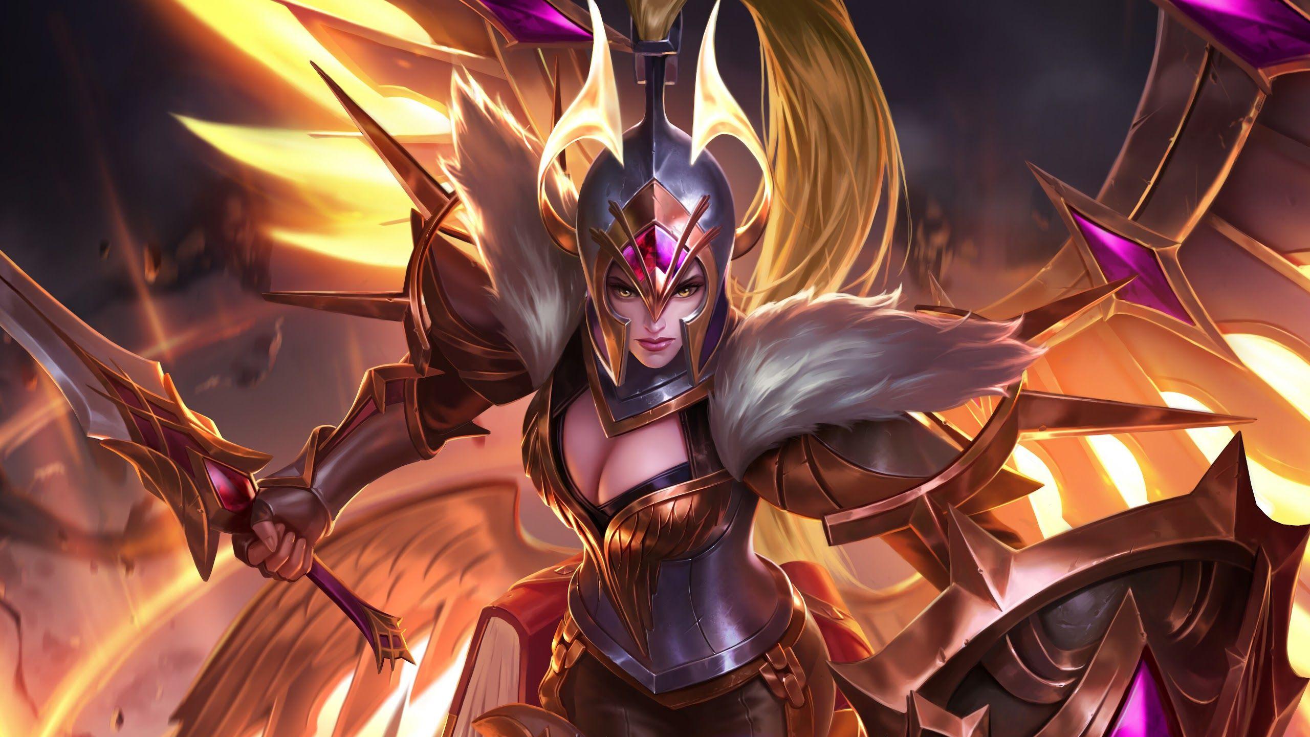 2560x1440 Freya War Angel Skin Mobile Legends 4K Wallpaper