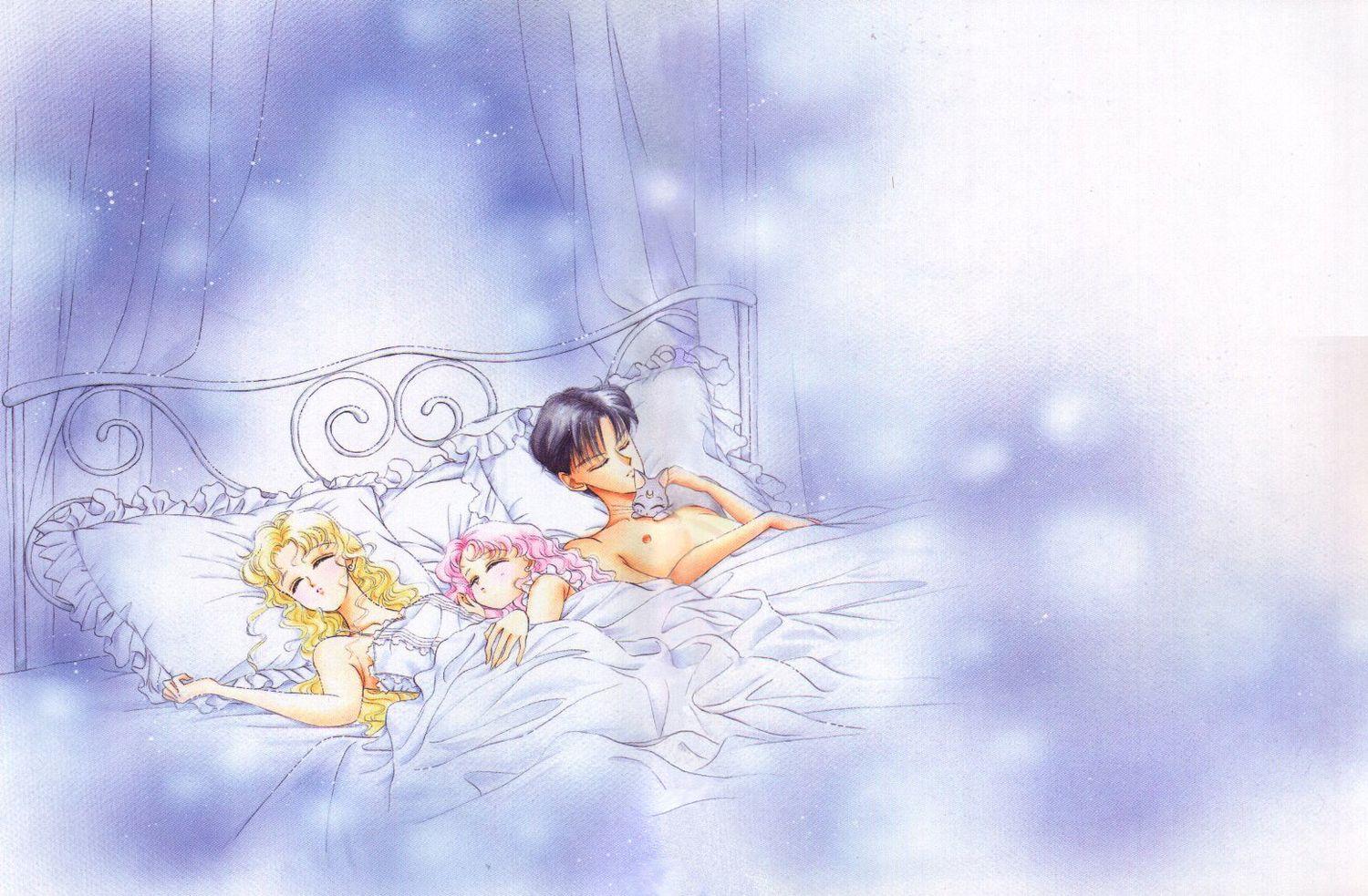 1500x983 animal bed cat chiba mamoru chibiusa diana sailor moon sleeping