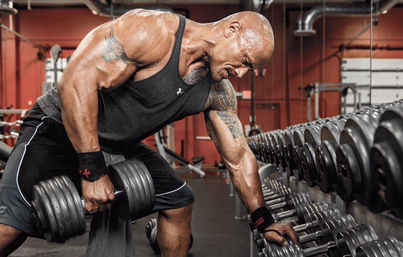 1332x850 Wallpaper machine, Dwayne Johnson, the rock, workout, gym image