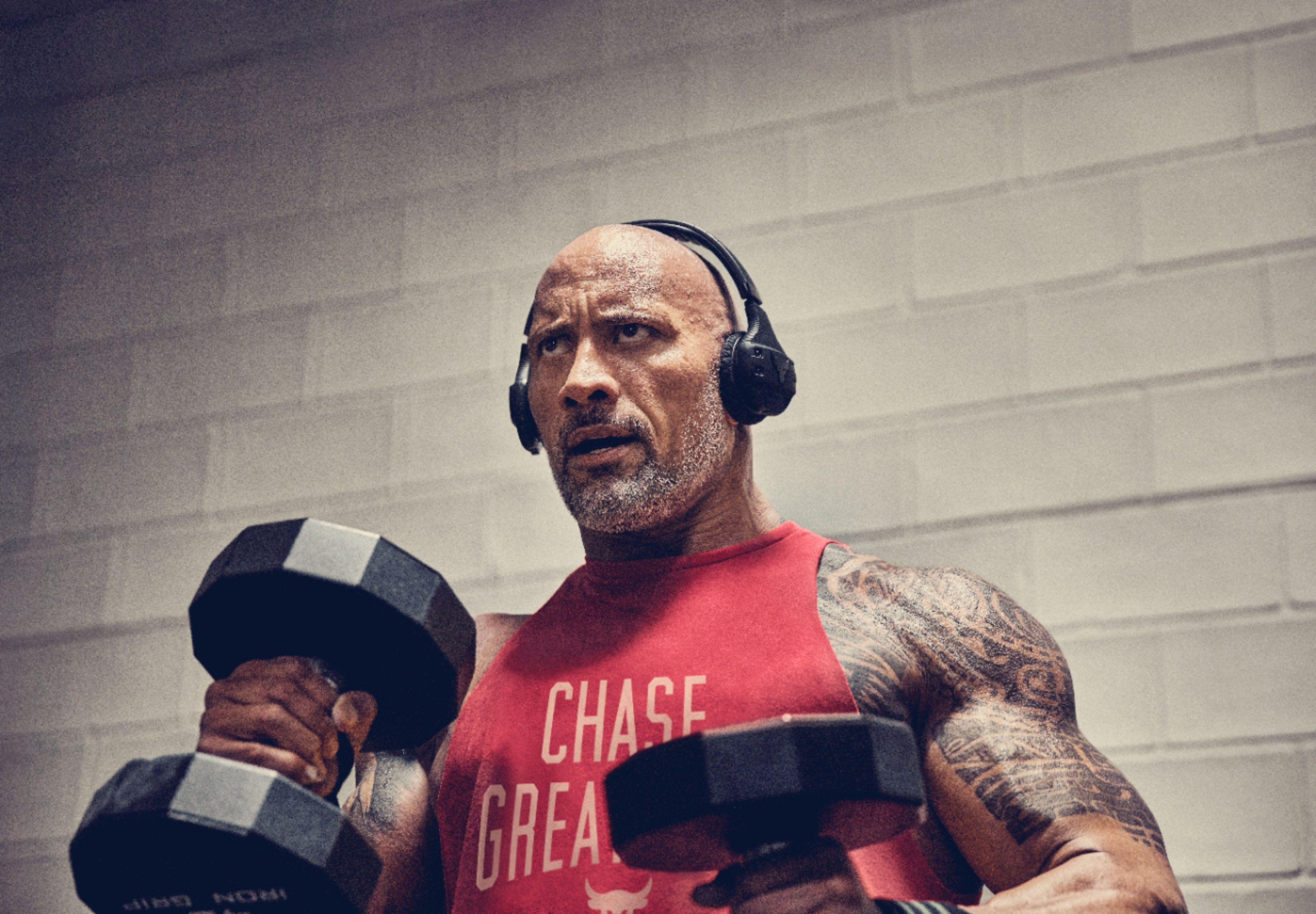 3795x2635 Dwayne Johnson Workout Wallpaper