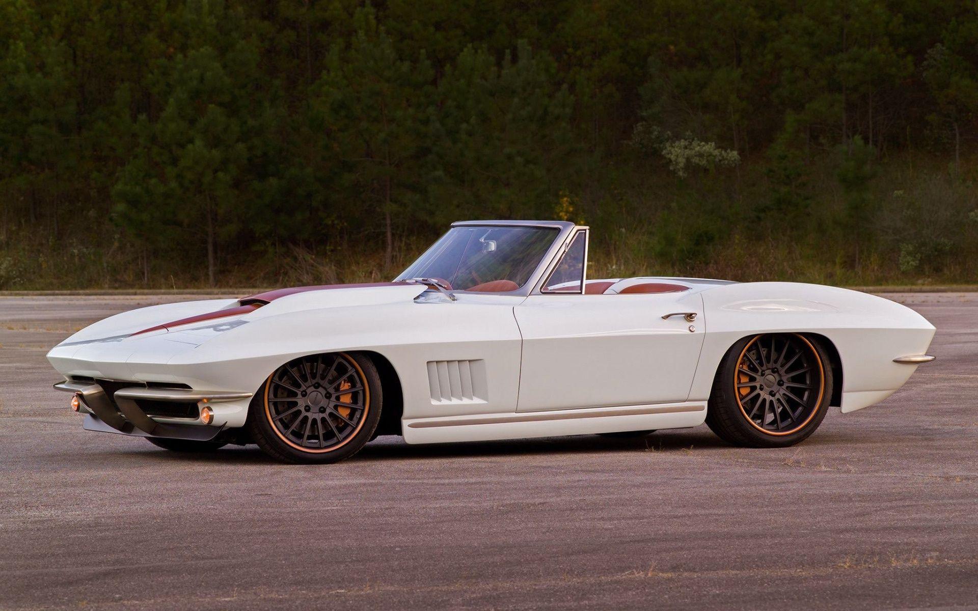1920x1200 Download wallpaper Chevrolet Corvette, white sports coupe