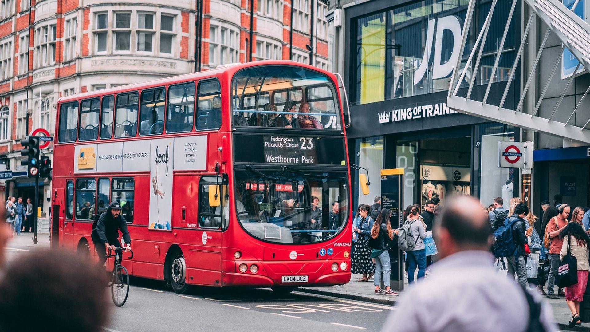 1920x1080 Red Double Decker Bus Wallpaper