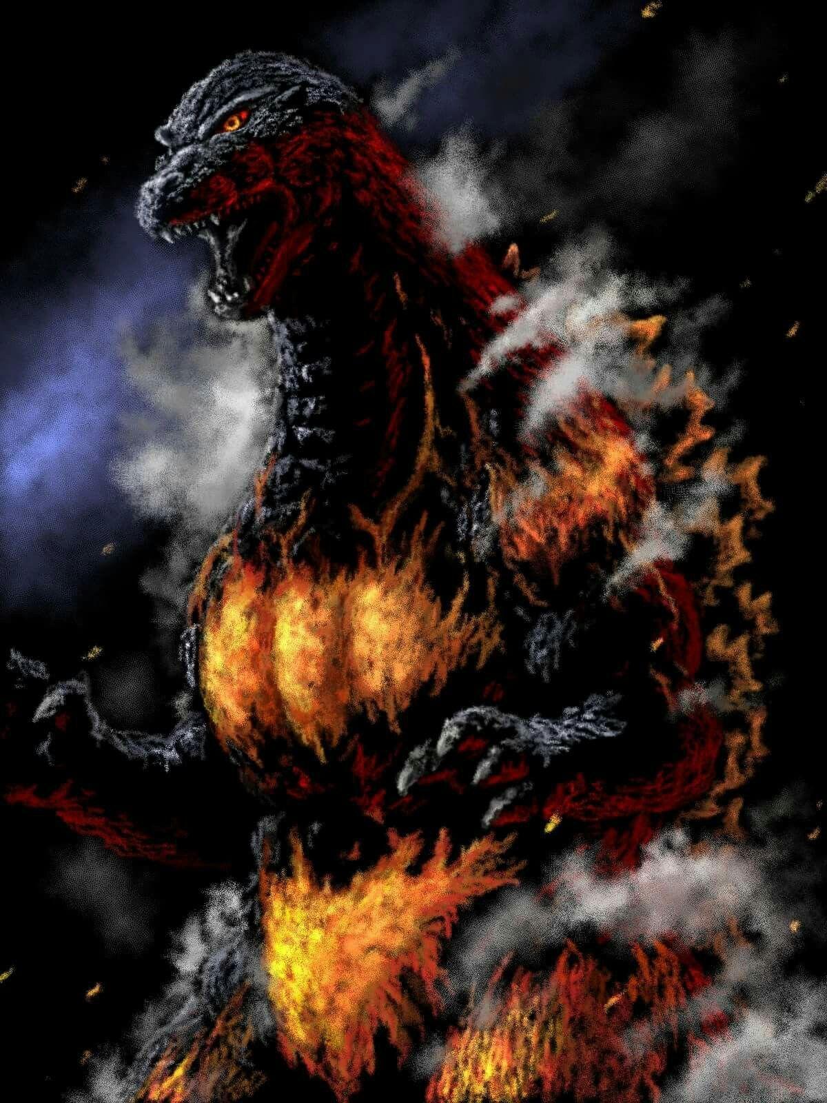 Hình nền 1200x1600 Burning Godzilla