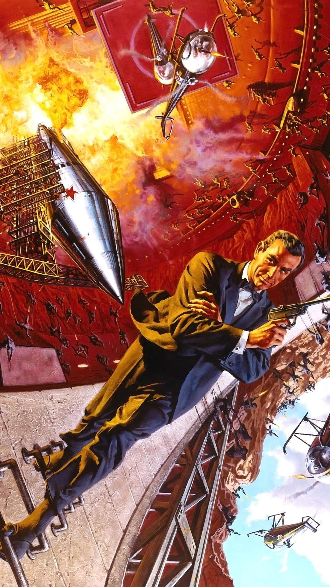1080x1920 Man holding revolver painting poster HD wallpaper