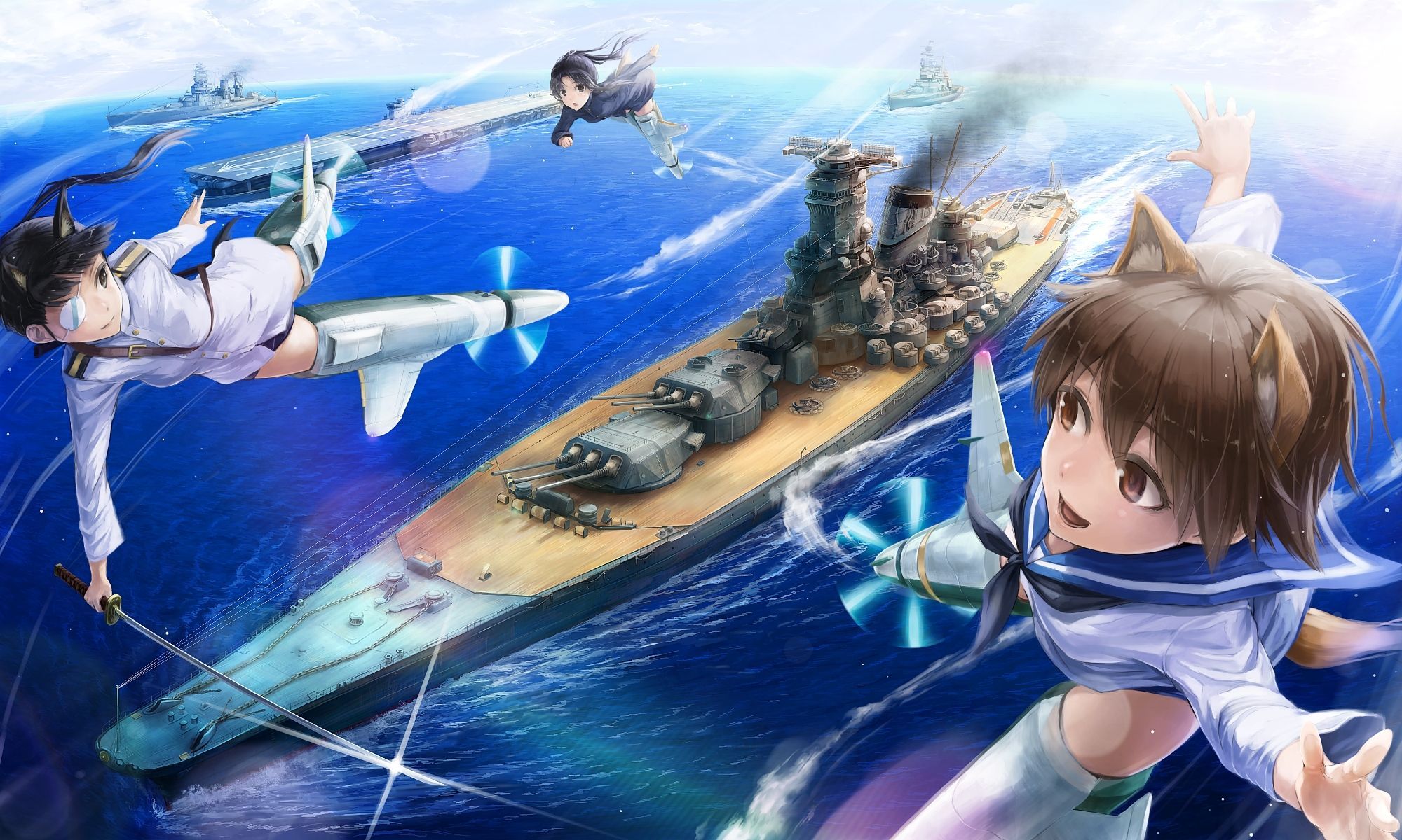 2000x1200 Epic Strike Witches HD Wallpaper Adventure on the Waves