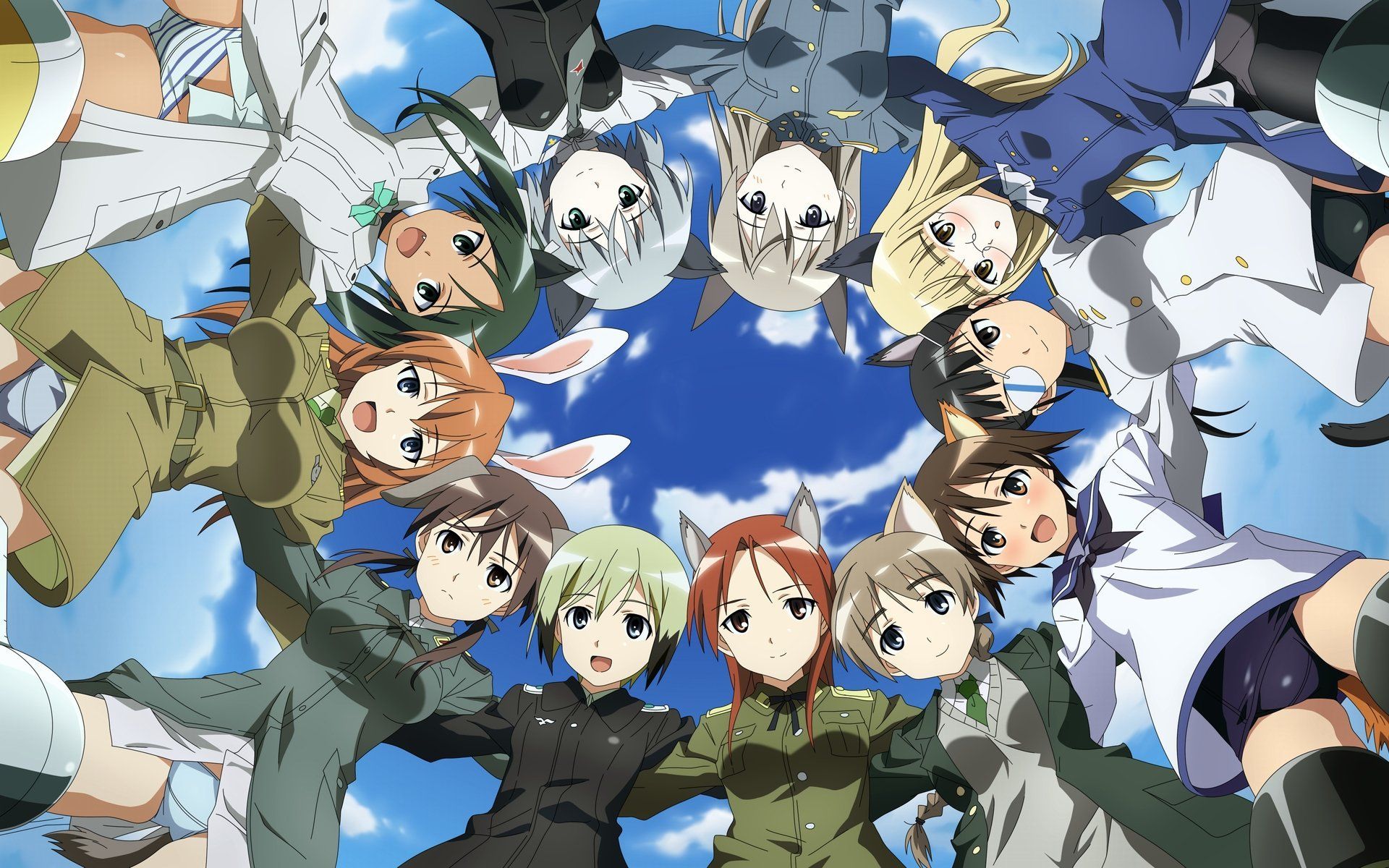 1920x1200 Strike Witches HD Wallpaper: A Skyward Gathering of Heroes