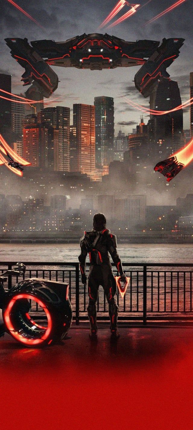 640x1422 TRON ARES Wallpaper (with And Without Text)