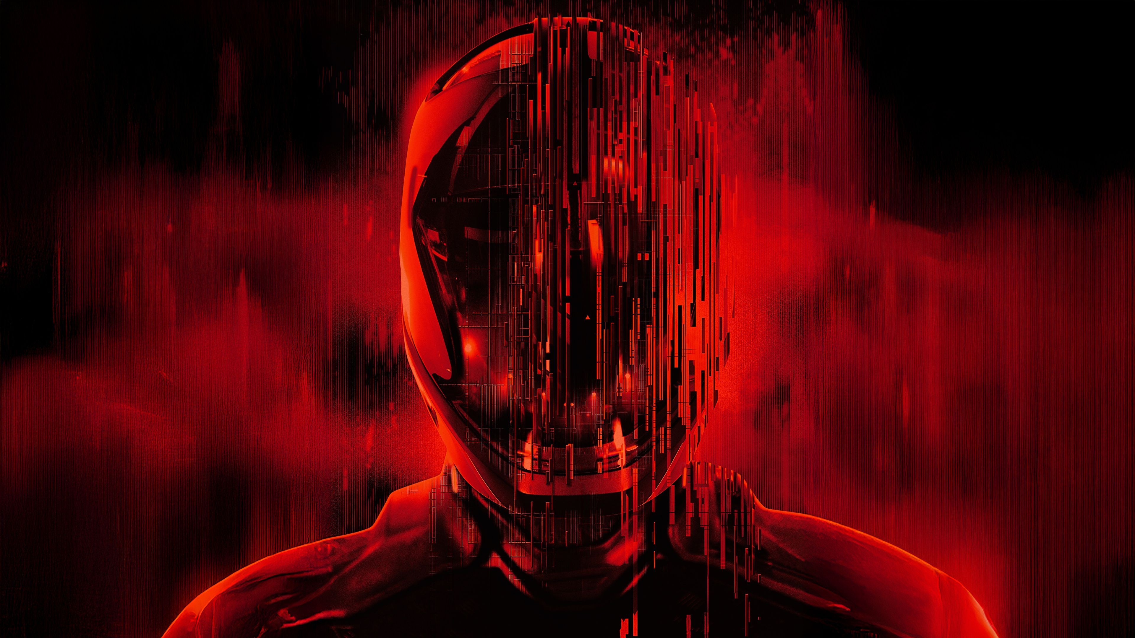 3840x2160 Tron: Ares Wallpaper 4K, Glitch, Red, 5K, 8K, 2025 Movies