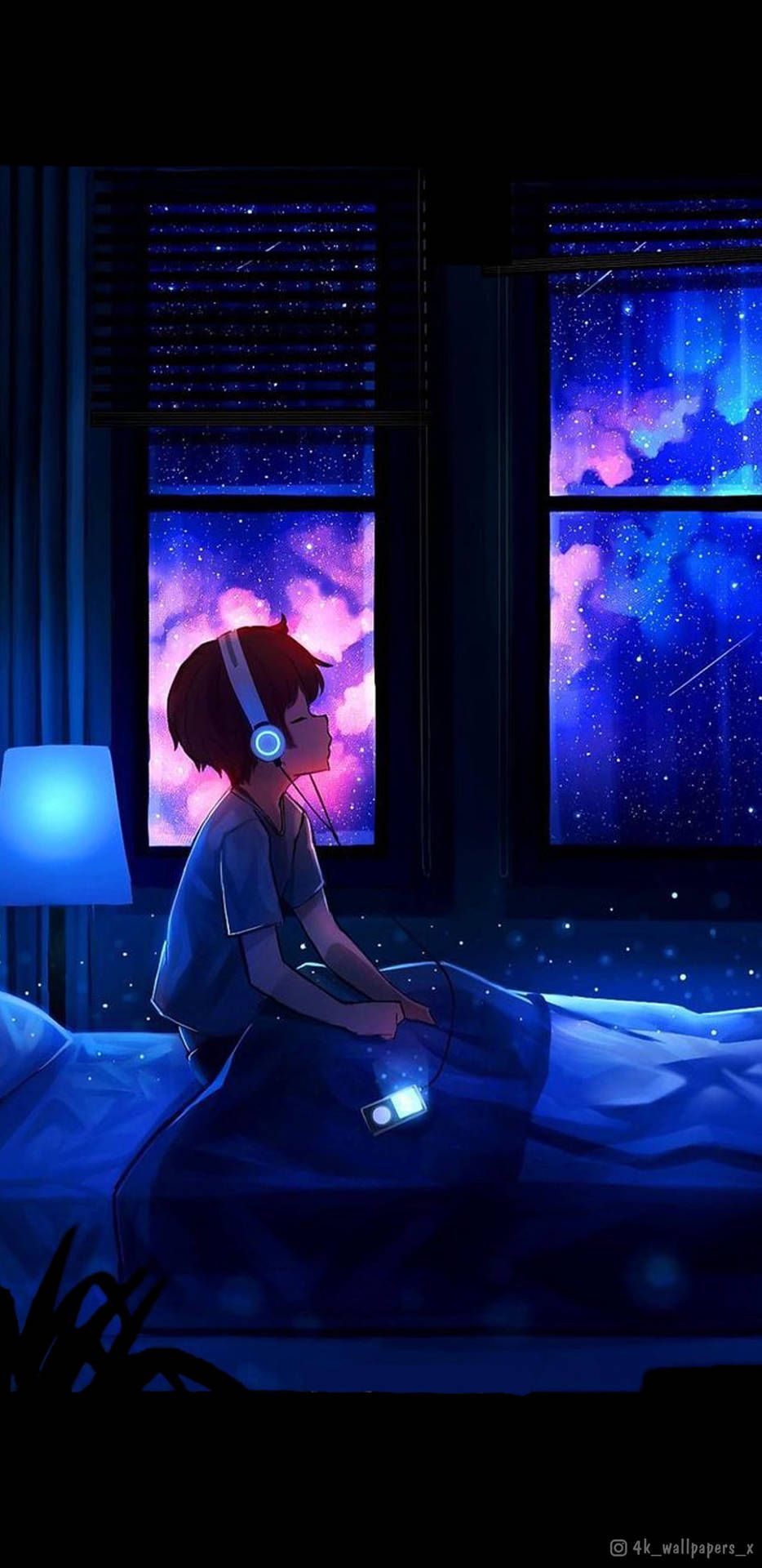 934x1920 Download Love Alone Boy In Bed Wallpaper