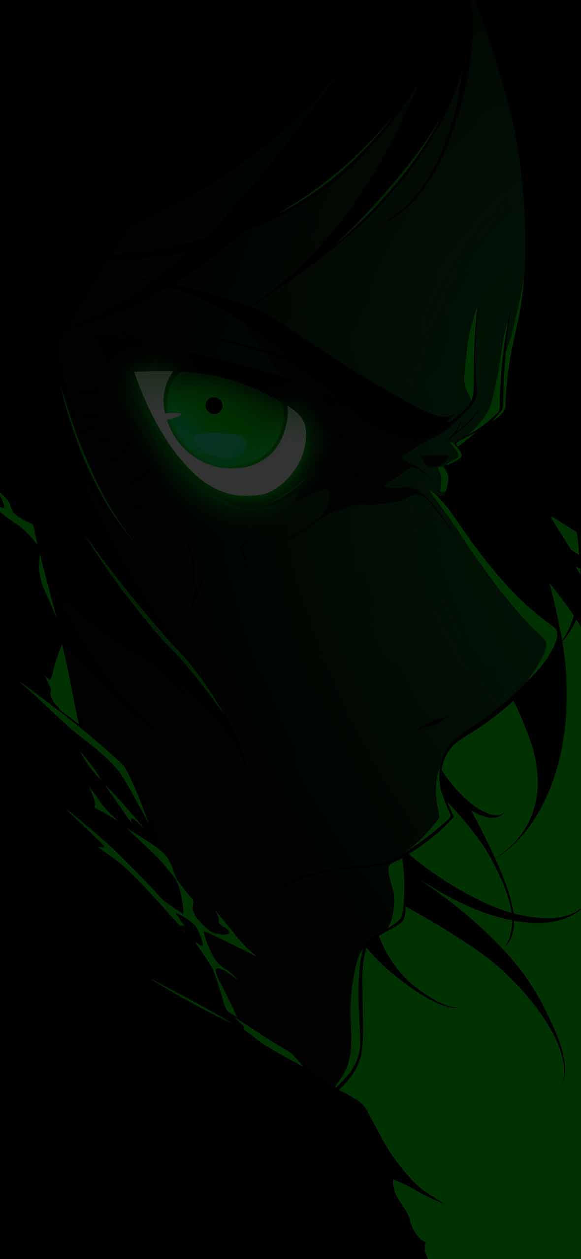 1180x2554 Eren Yeager Attack on Titan Green Glow Anime Wallpaper