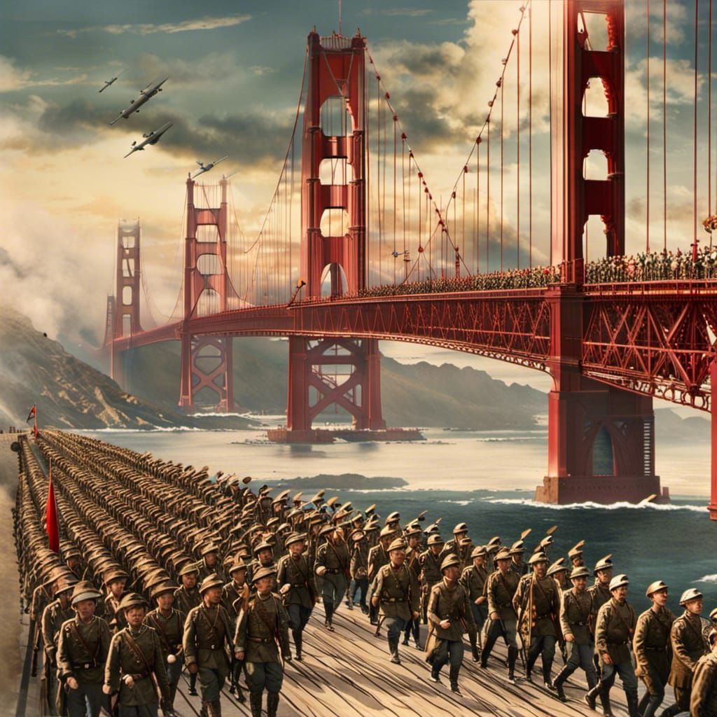 1024x1024 Imperial Japanese Army Crosses Golden Gate Bridge