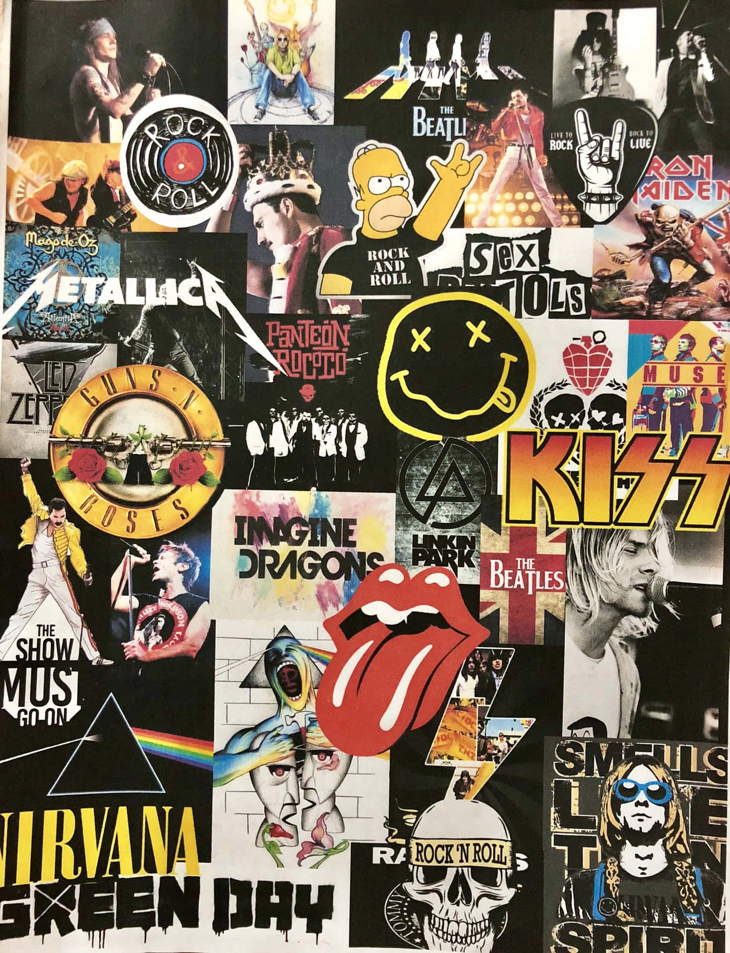 1470x1920 Download Rock Collage 90s Grunge Aesthetic Wallpaper