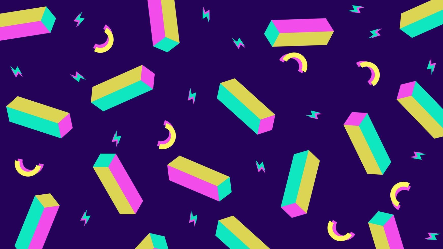 1742x980 Aesthetic fashion background and eighties graphic. 90s and 80s background template with retro style textures and abstract shapes. Rock and Pop music party event poster template