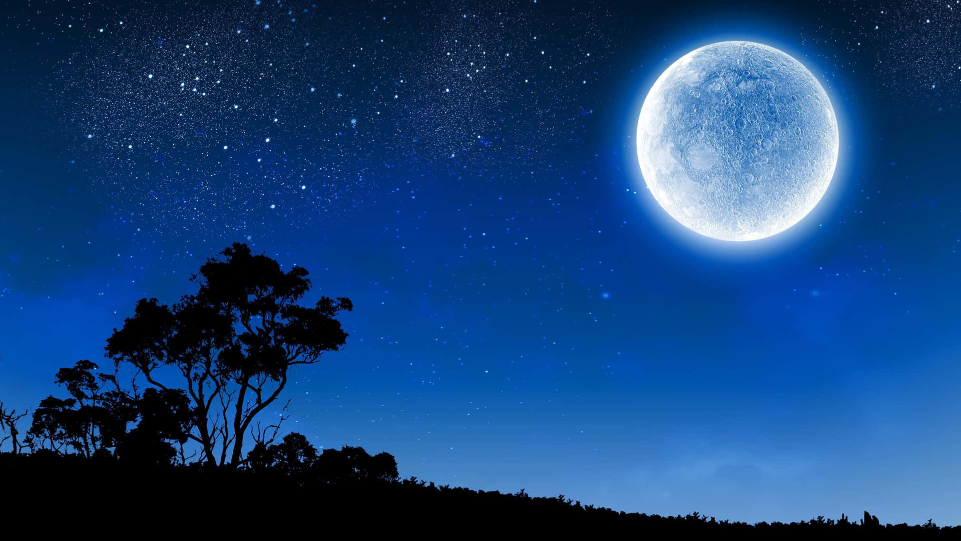 1920x1080 Night Sky Moon Wallpaper