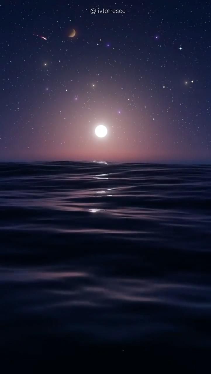 722x1280 Live Wallpaper. Sky. Sea. Moon