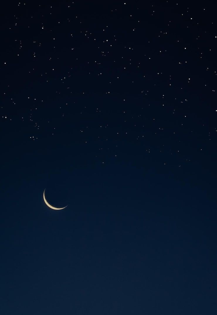 740x1072 Night sky stars moon Image