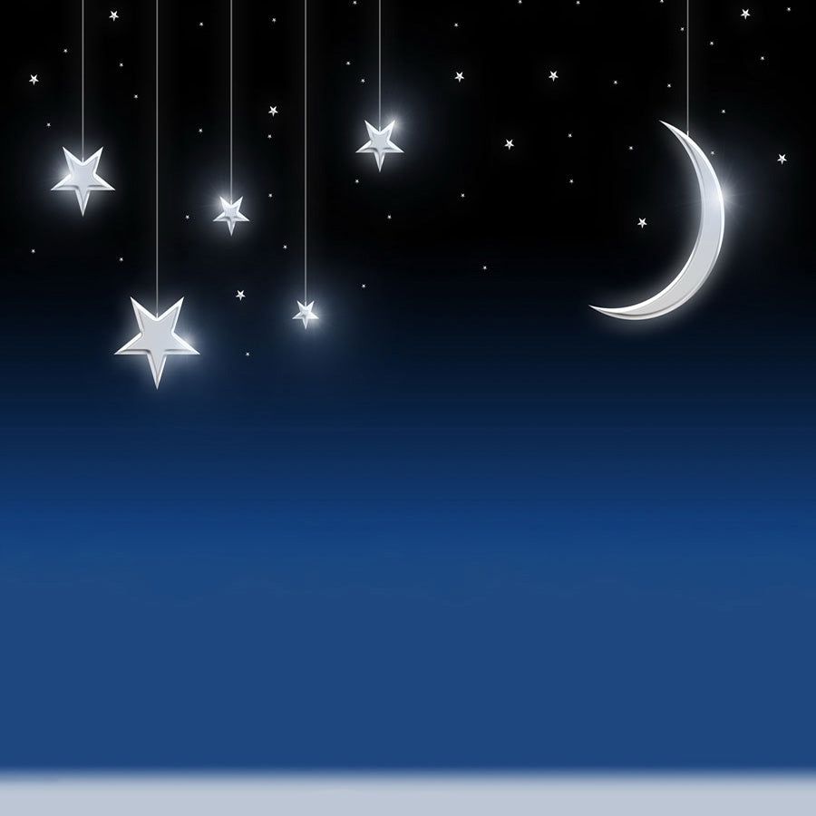 900x900 Buy Discount Fox Affordable Night Sky Moon Stars Vinyl Fabric Children Backdrop
