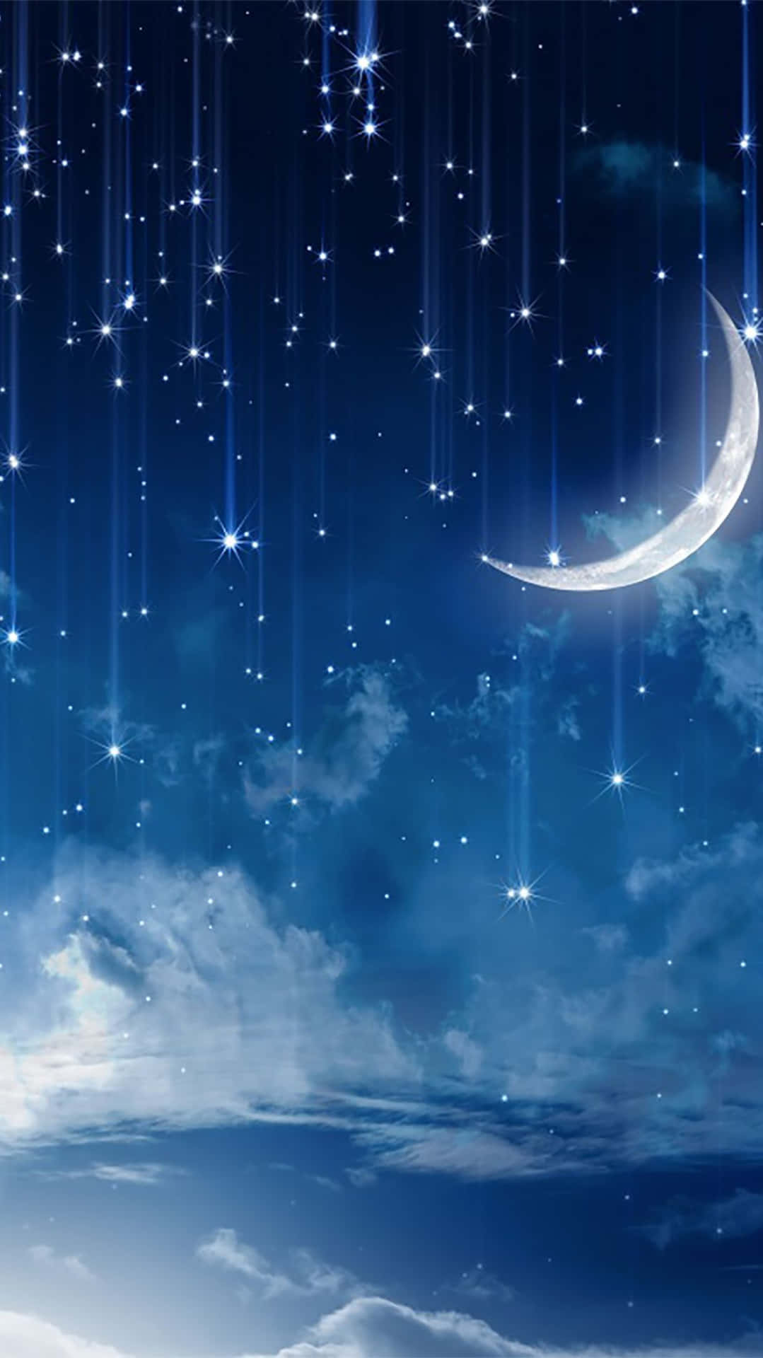 1079x1920 Download Get lost in the moon and stars with this gorgeous phone wallpaper. Wallpaper
