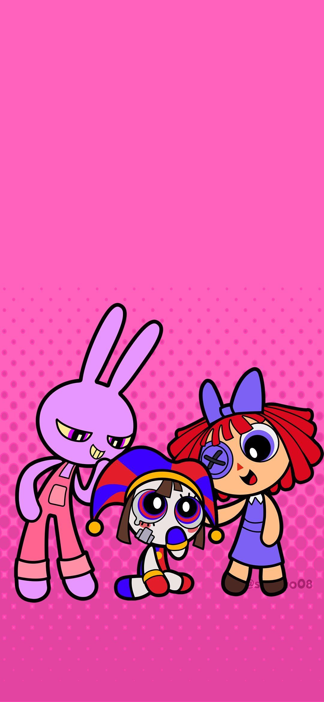 1080x2339 snorvo on X: The Powerpuff Girls style TADC wallpaper. Hope you like it and feel free to use #TADC #TheAmazingDigitalCircus #tadcfanart #Pomni #Jax #Ragatha / X