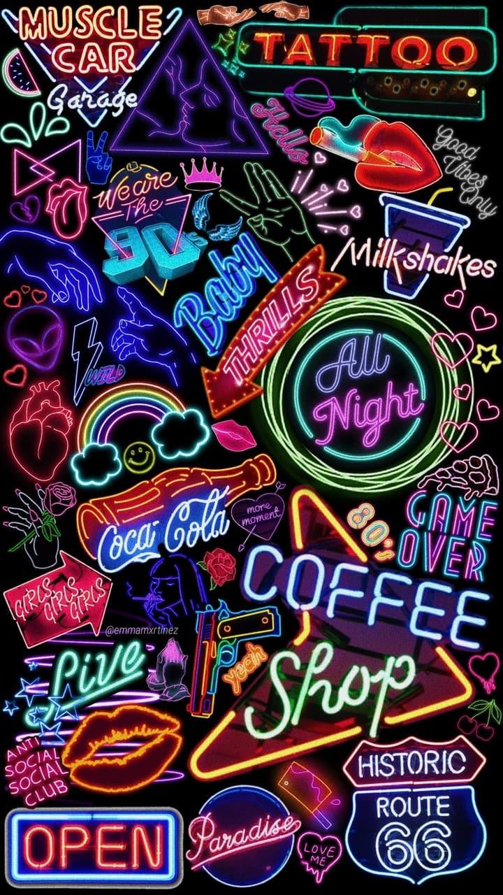 720x1280 Under the neon lights wallpaper