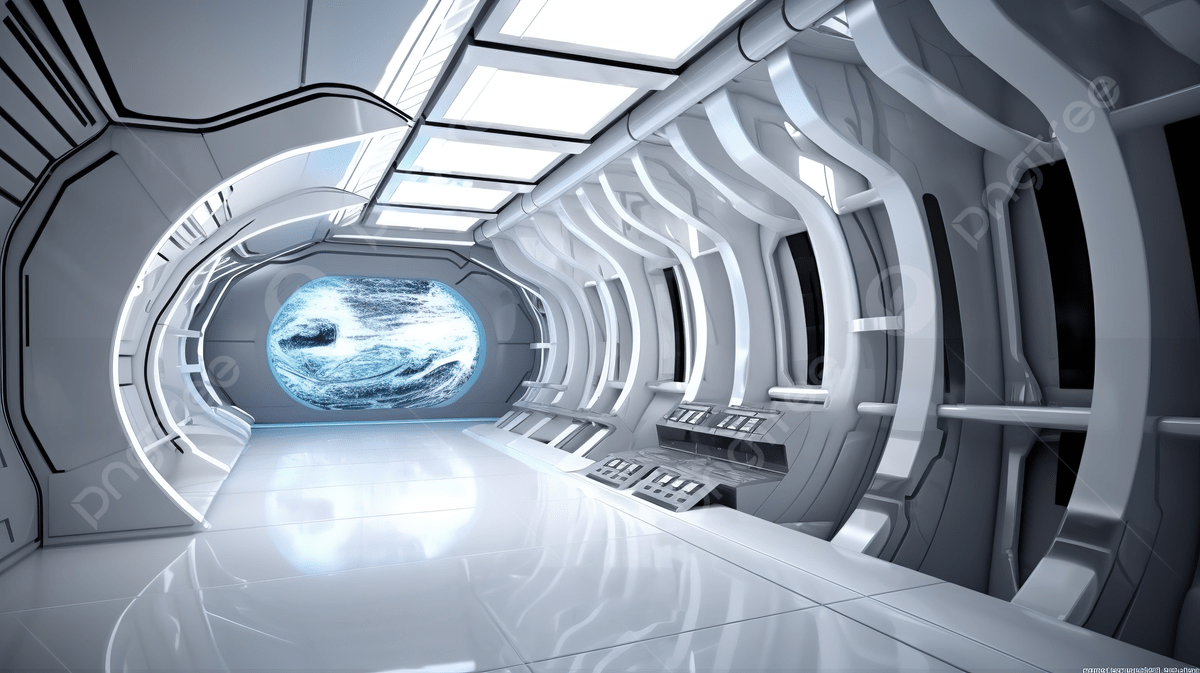 1200x673 The Hallway Of A Futuristic Spaceship Background, 3D Modern Futuristic Scifi Interior Design, HD Photography Photo, Corridor Background Image And Wallpaper for Free Download