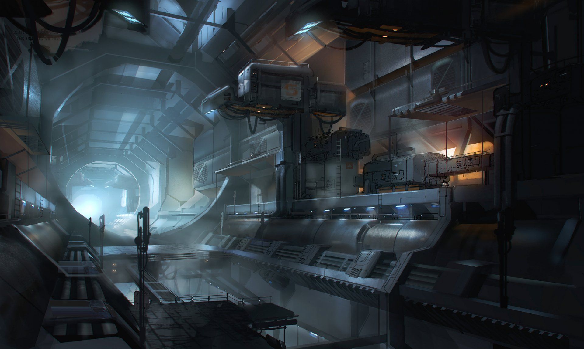 1920x1150 Futuristic Sci Fi Corridor Wallpaper Collection