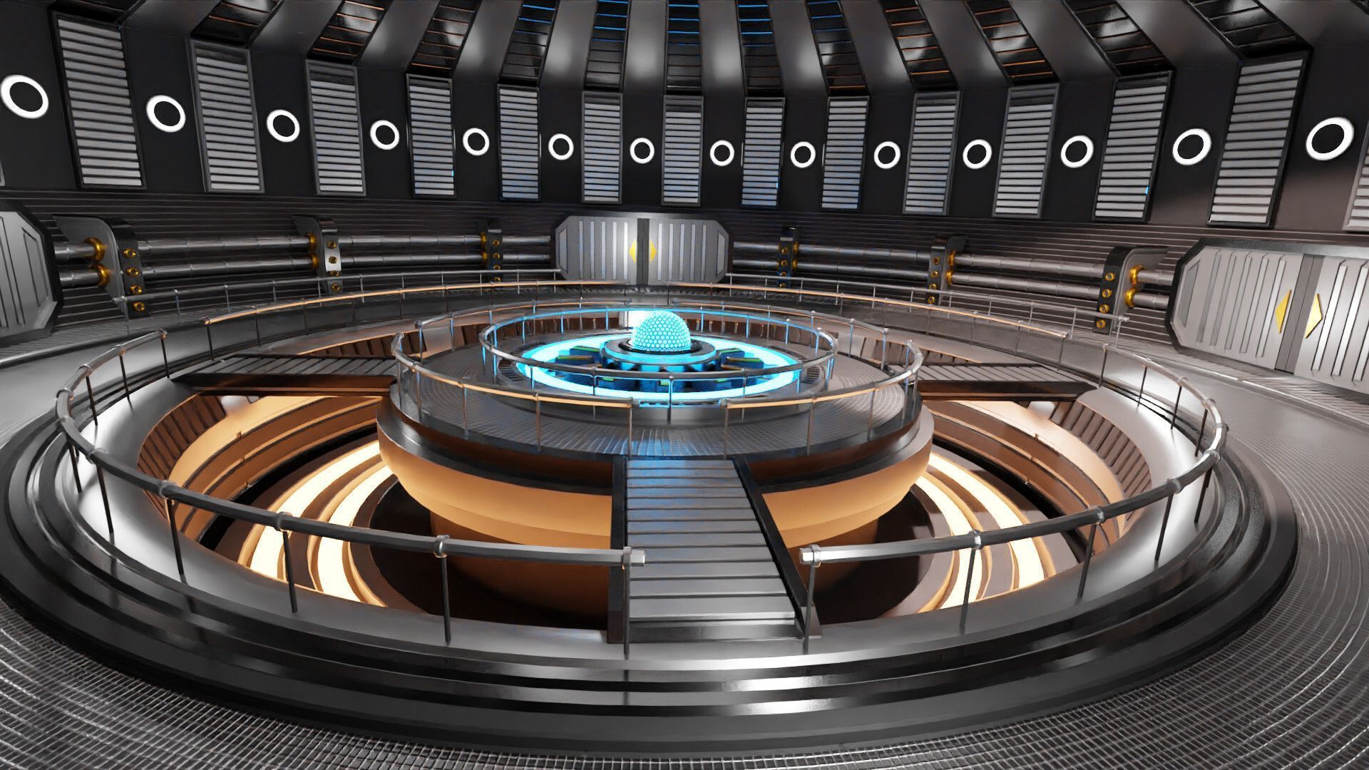 1920x1080 Sci Fi Interior Scene 3D Model