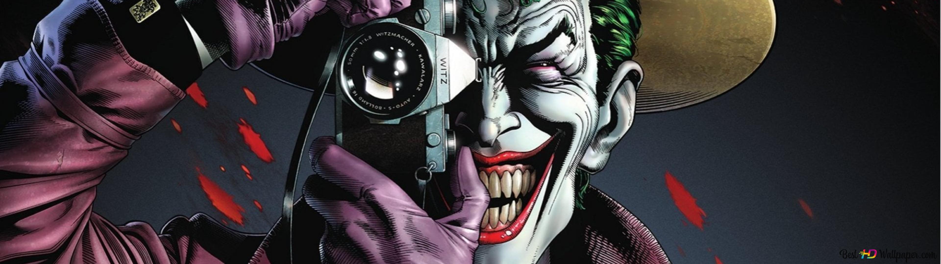 3840x1080 Joker taking picture 4K wallpaper download
