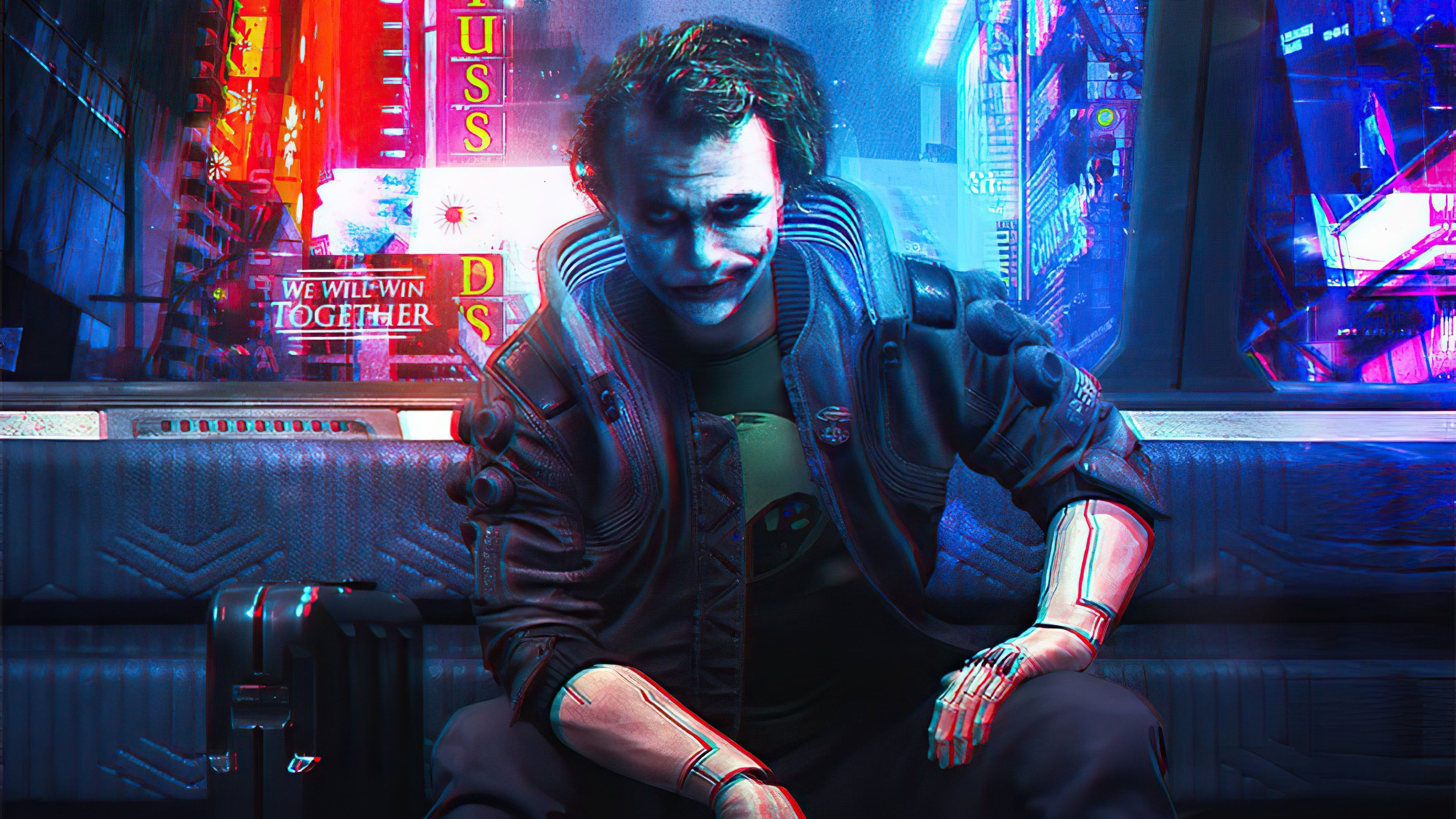 3840x2160 Joker Cyberpunk Wallpaper 4K