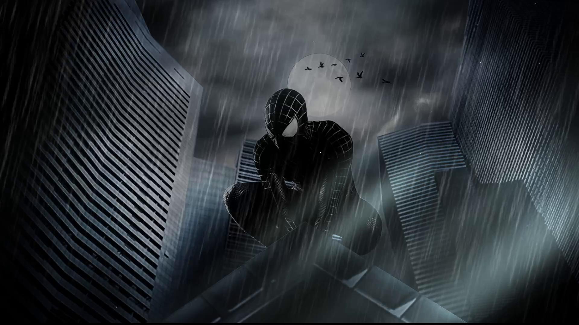 1920x1080 Spiderman in the Heavy Rain Live Wallpaper