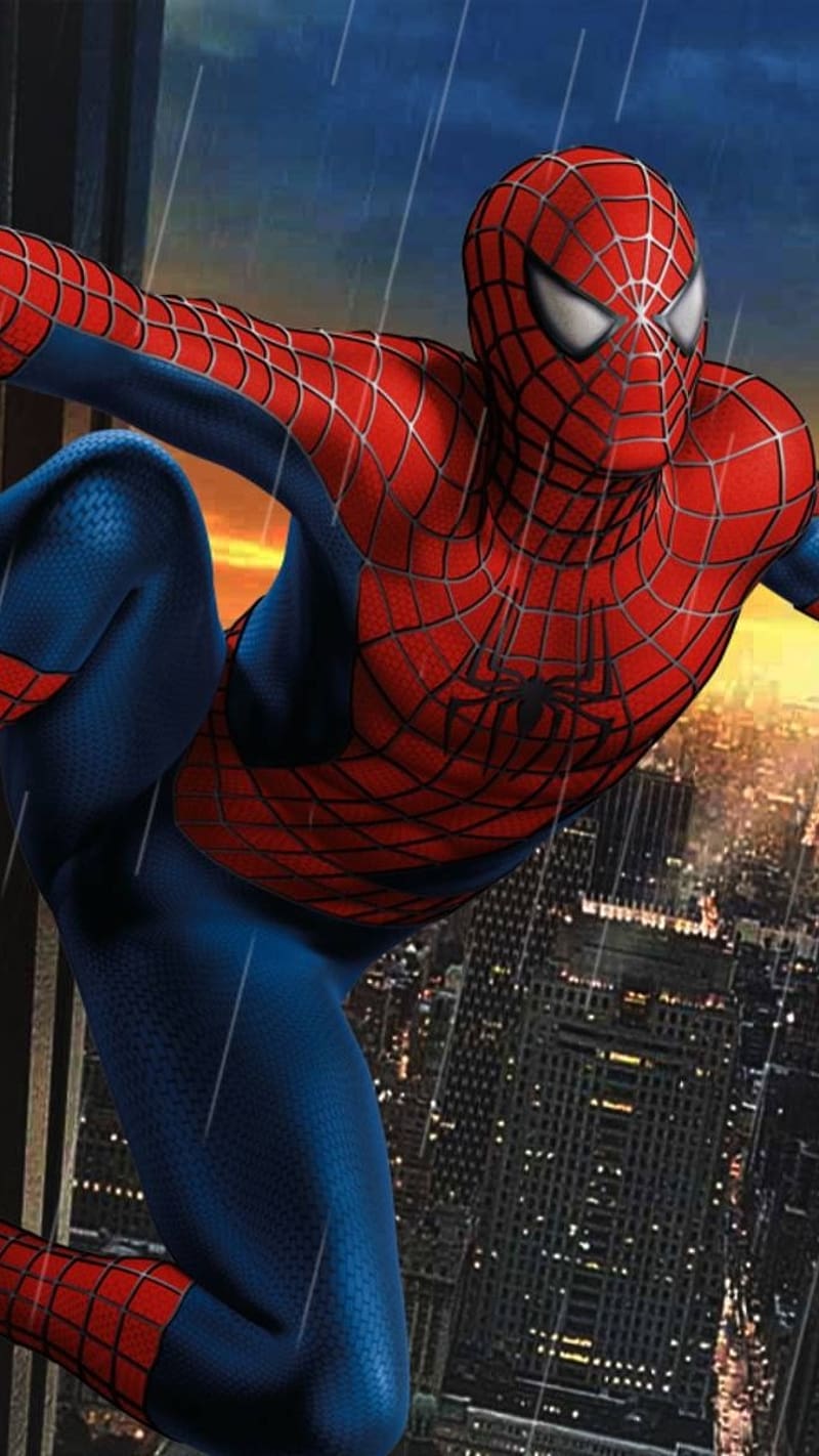 800x1422 rain, marvel, red, costume, HD