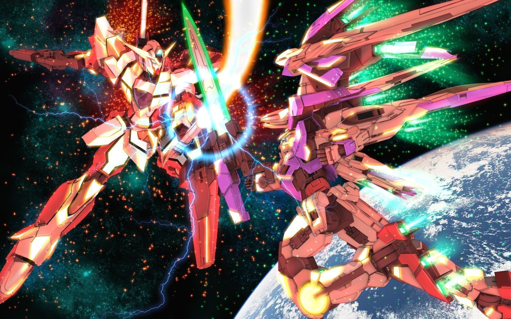 1680x1050 Without the Celestial Being crew intervening and helping Setsuna, would the 00 Gundam + Raiser be able to defeat Reborns Gundam? Both were incredibly powerful in combat, and the Reborns managed to