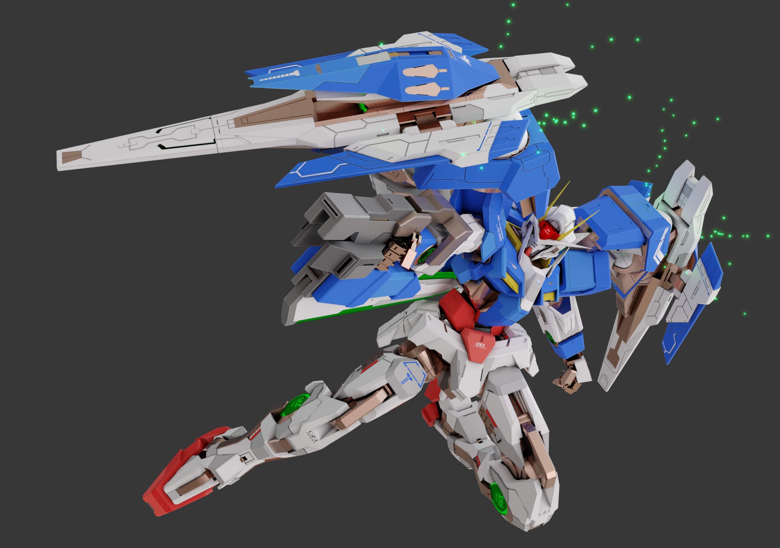 2560x1800 Mecha 00 Raiser Gundam 3D Model