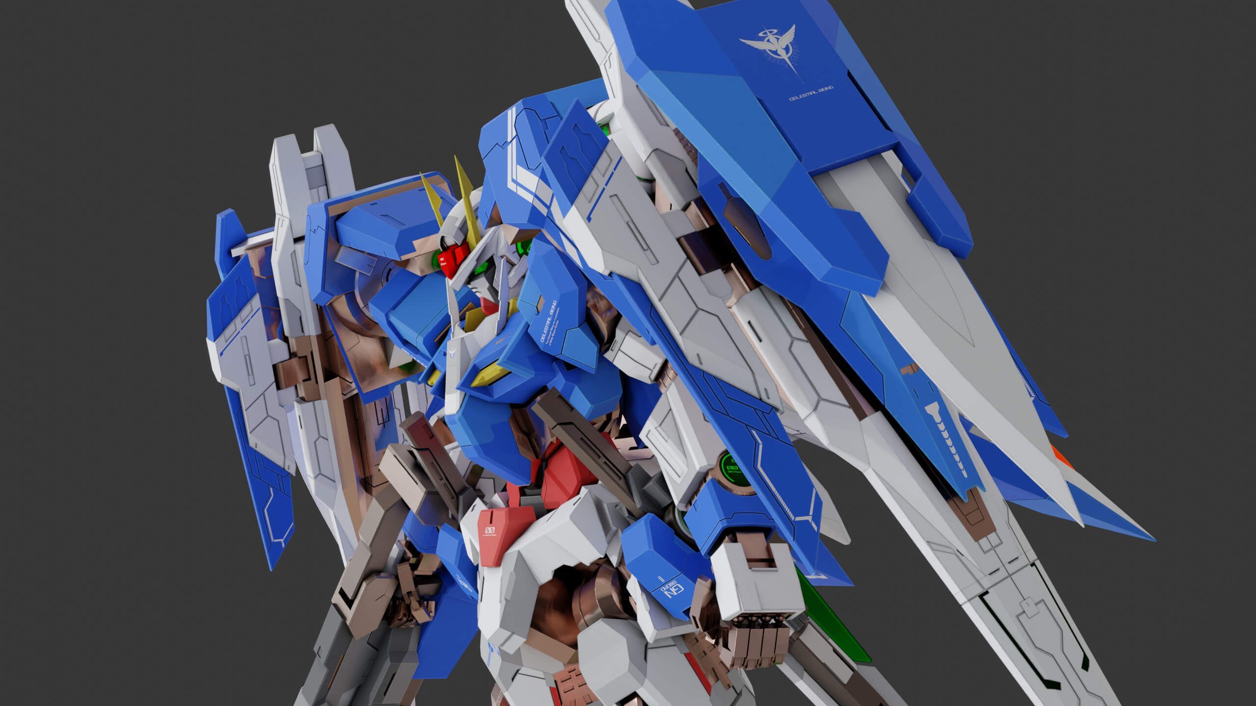 2560x1440 Mecha 00 Raiser Gundam 3D Model