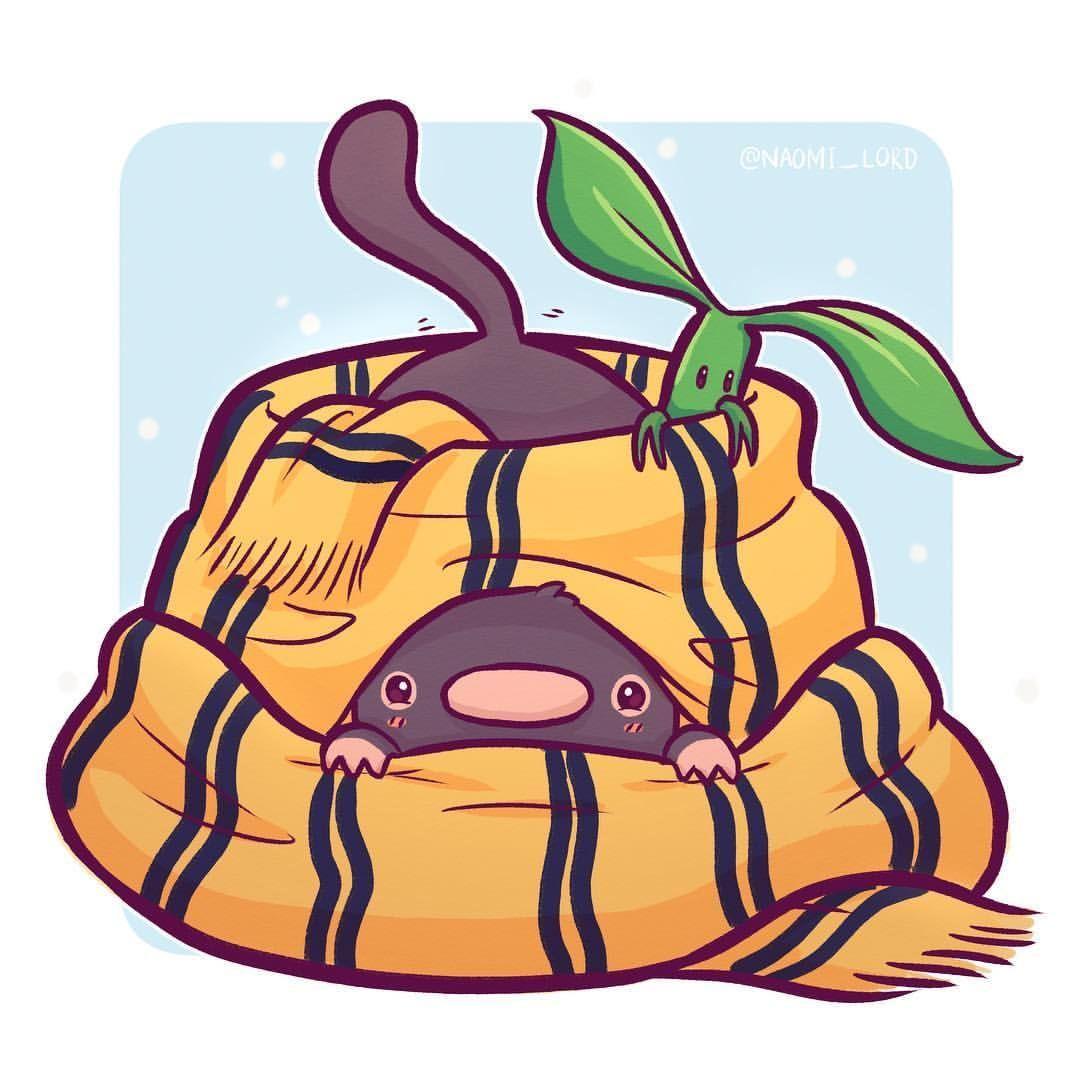 1080x1080 Niffler and a bowtruckle in a scarf fort :3 also this one is two