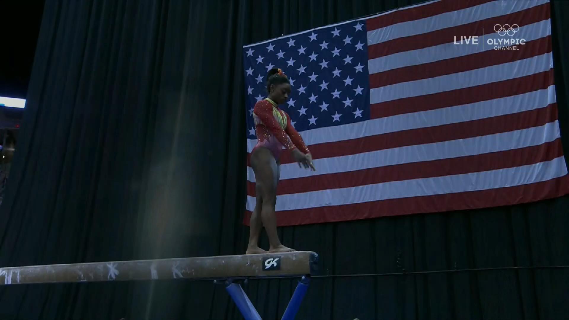 1920x1080 Simone Biles' Balance Beam Routine Seals All Around Title