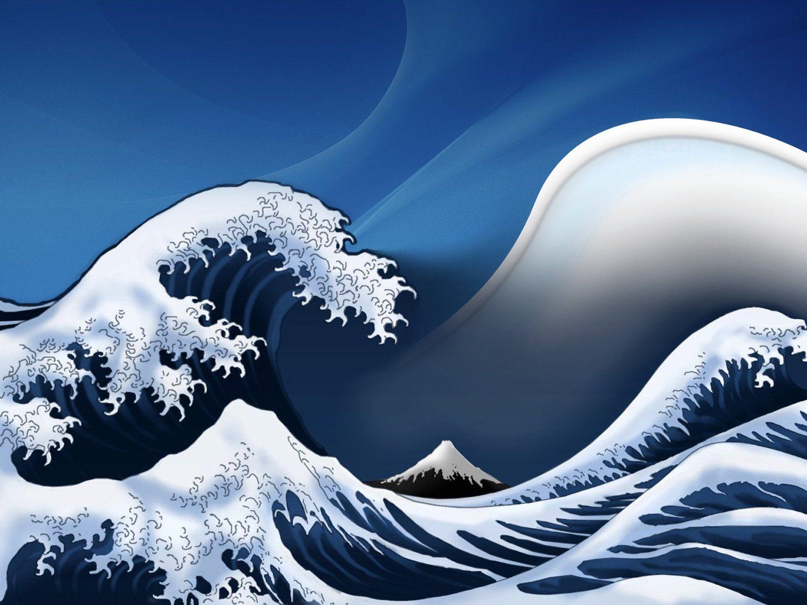 Japanese Wave Painting Wallpaper