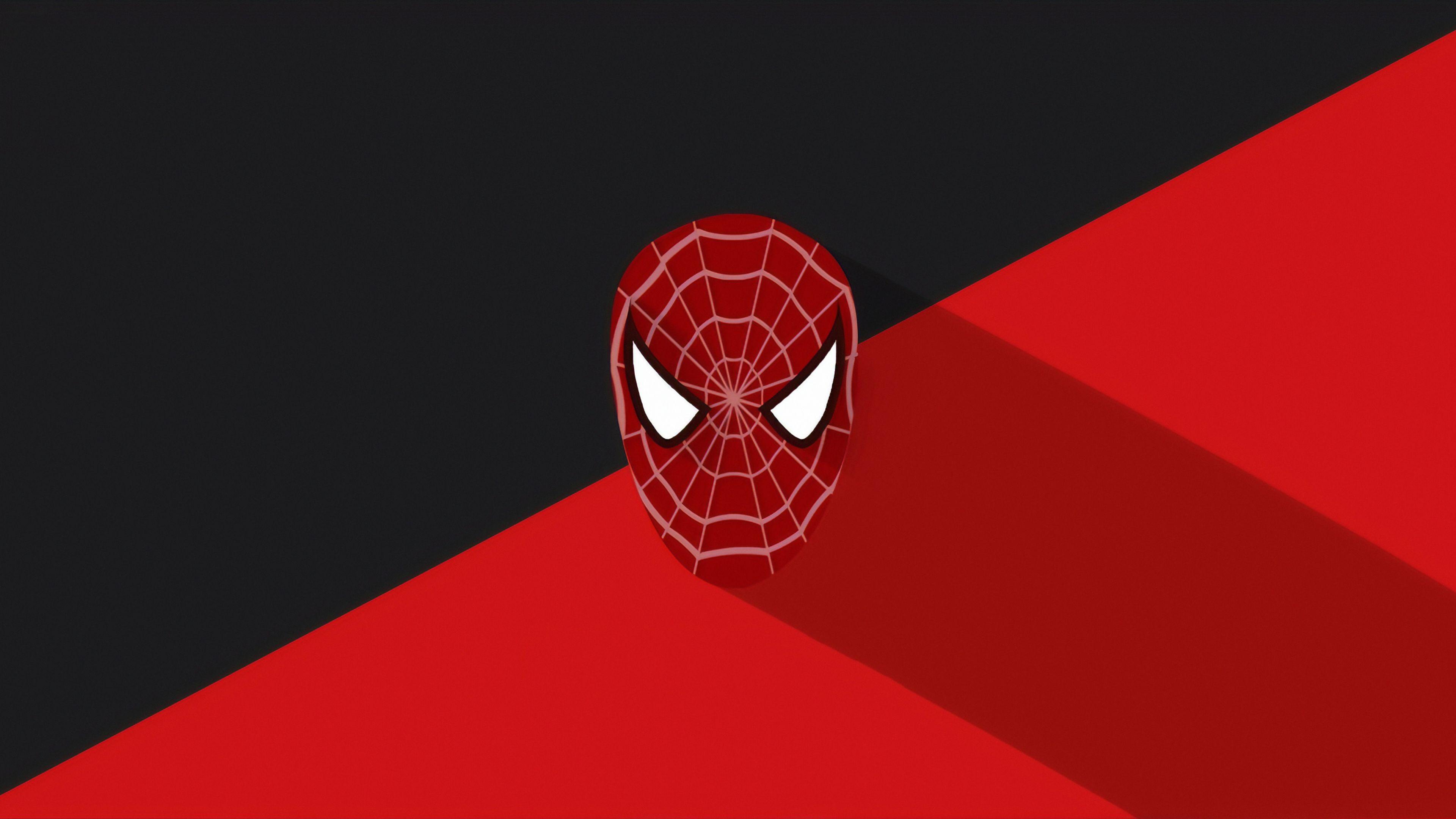3840x2160 Minimal Spiderman Mask 4K Wallpaper, HD Minimalist 4K