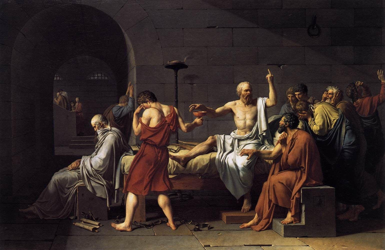 1539x1000 Socrates, painting, Greek philosophers, Jacques Louis David