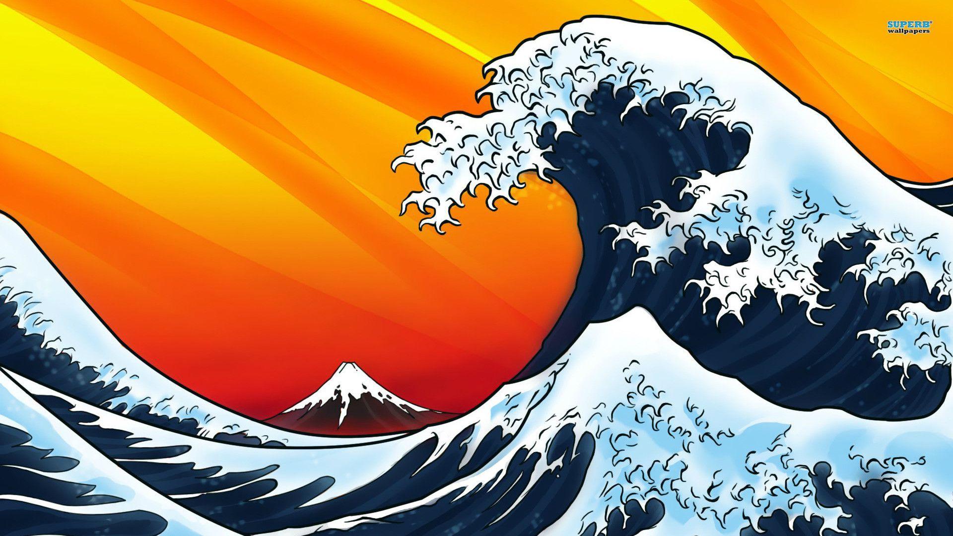 The Wave Japanese Painting Wallpapers Top Free The Wave Japanese