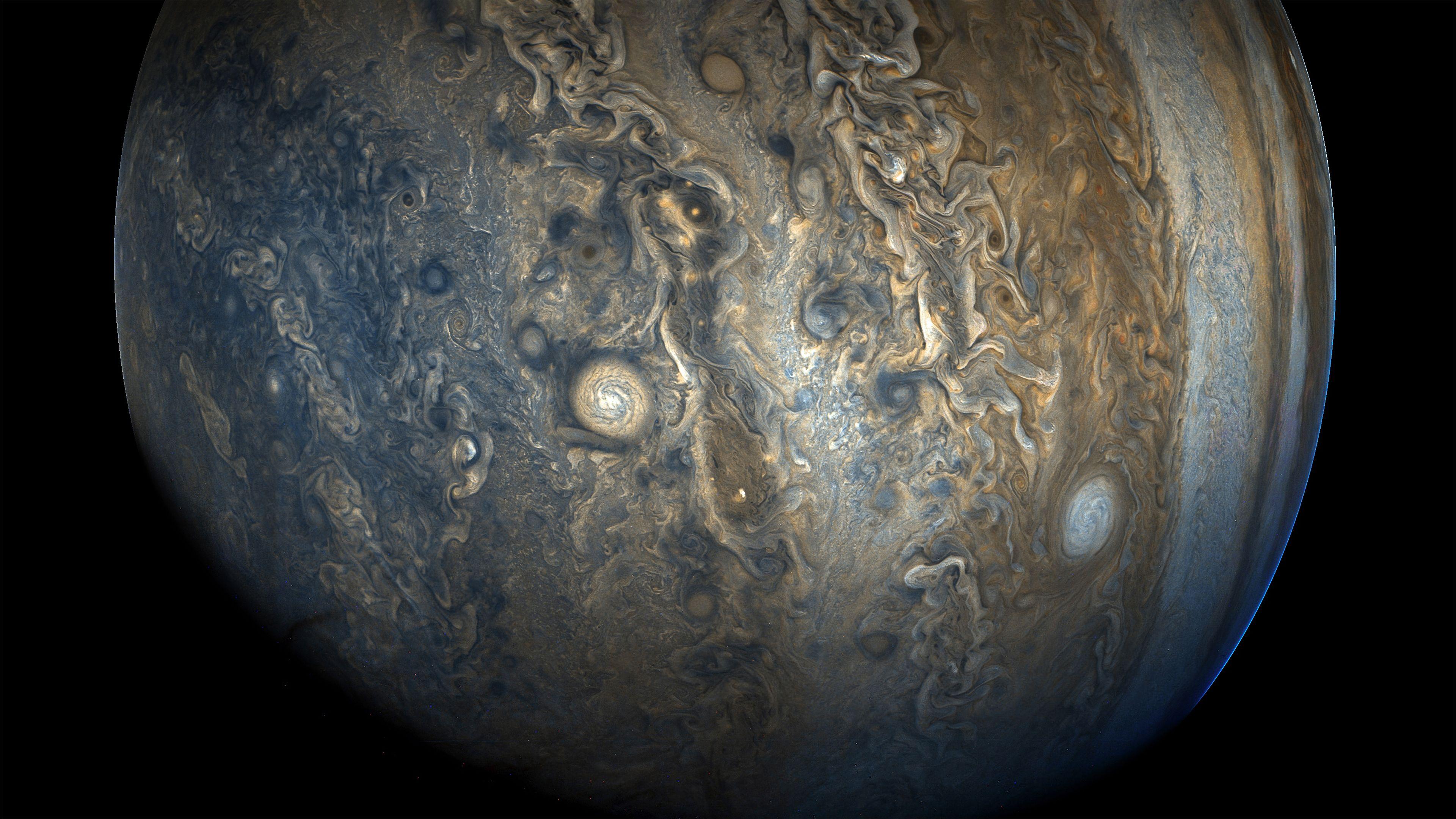 3840x2160 Hình nền sao Mộc, Nam bán cầu, Phi thuyền Juno, NASA, 4K