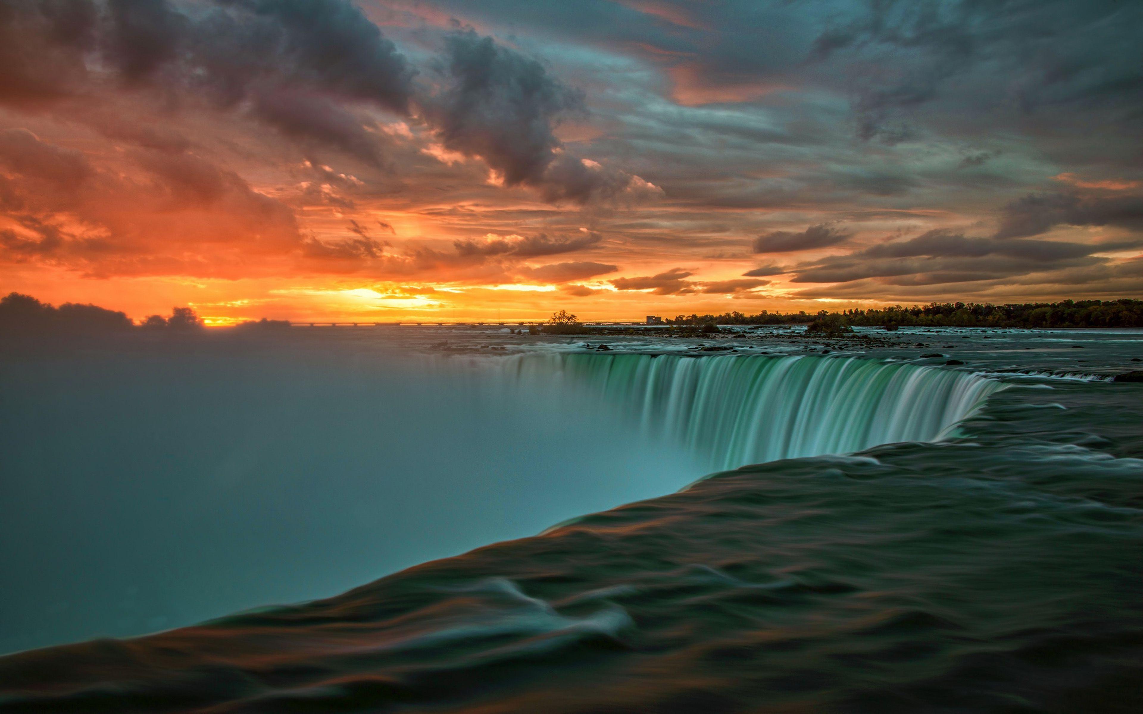 3840x2400 Niagara Falls In Canada Sunset Landscape Nature 4k Ultra HD