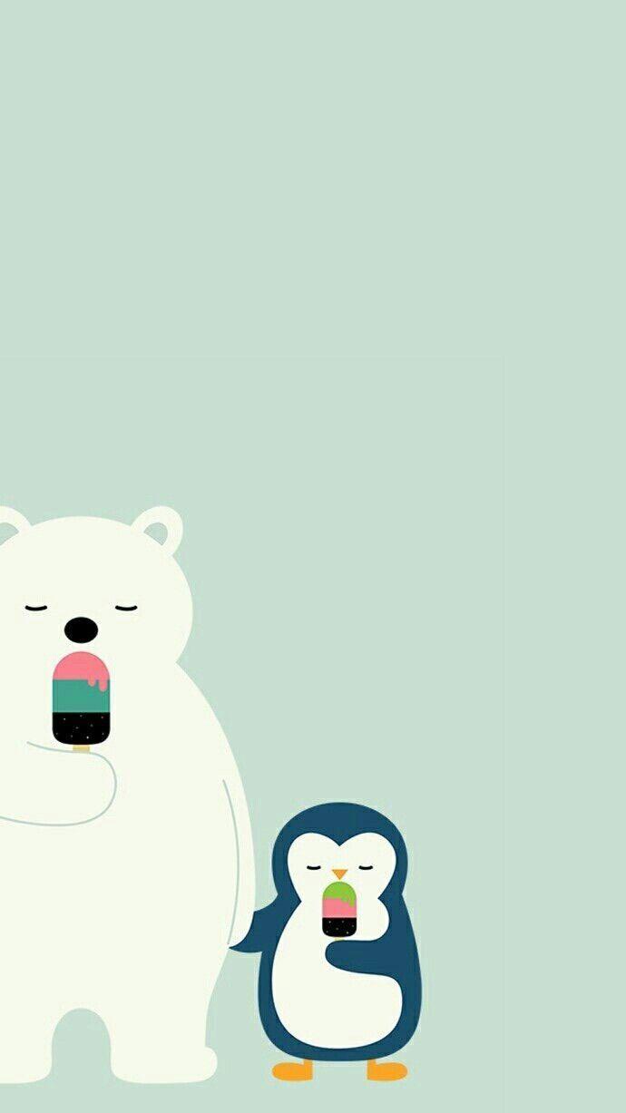 690x1227 Polar Bear & Penguin Popsicles ❤ I don't own this image ❤. Cute
